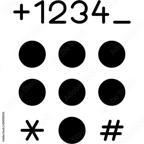 Glyph Solid Dial Number Icon