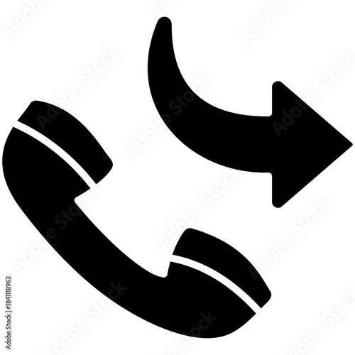 Glyph Solid Call Forwarding Icon