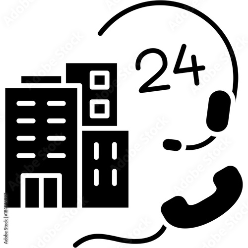 Glyph Solid Company Hotline Icon