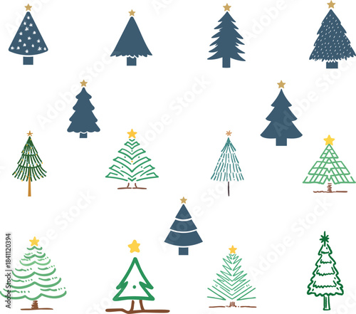 christmas tree colorful SVG collection