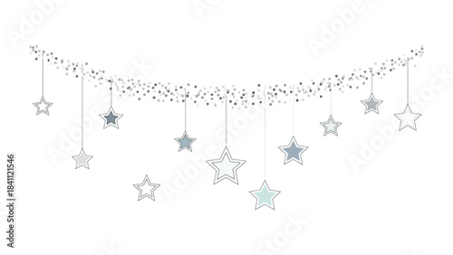 Dreamy Garland of Stars: delicate string of twinkling stars against a soft background, evoking a sense of wonder and elegance.