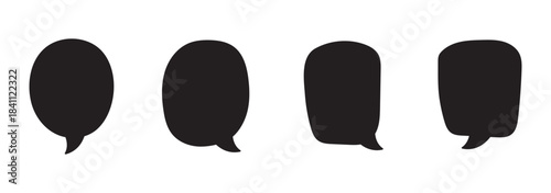 Comic speech bubble silhouettes. Set of black comic speech bubble silhouettes. Includes different shapes from oval to decorative and explosive forms
