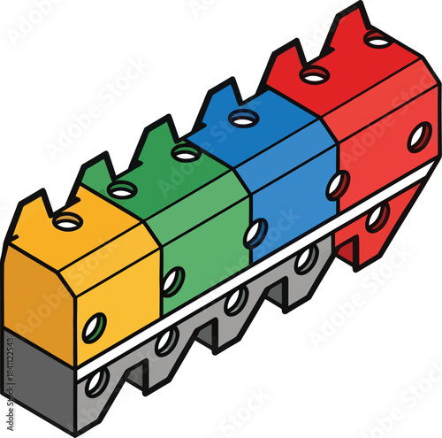 A versatile and vibrant abstract geometric design featuring a dynamic interplay of bold primary and secondary colors perfect for modern branding and digital applications