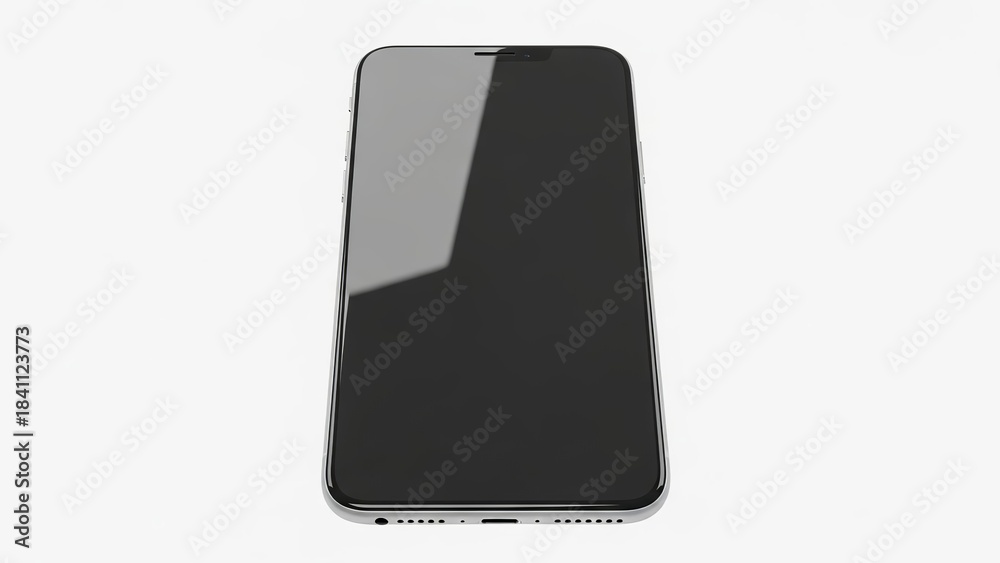 Naklejka premium Modern smartphone mockup front view isolated on light gray background