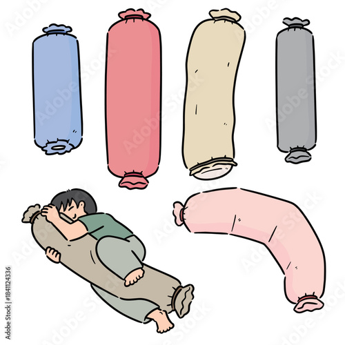 vector set of bolster cartoon