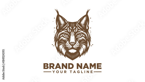 Brand Name Lynx Logo Vector Illustration - A Striking and Majestic Wildcat Head Design