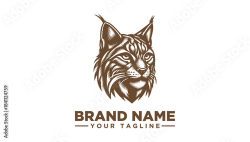 Lynx Head Logo Vector Illustration - Wild Cat Brand Mark