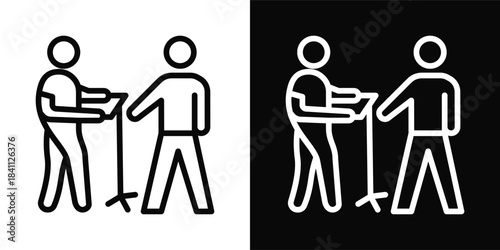 Rehabilitation Icon White And Black Background Style