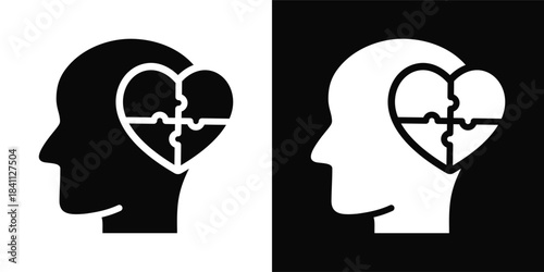 Psychiatry Icon White And Black Background Style