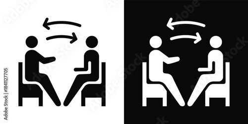 Counseling  Icon White And Black Background Style