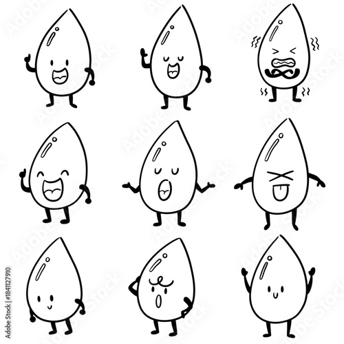 vector set of water drop