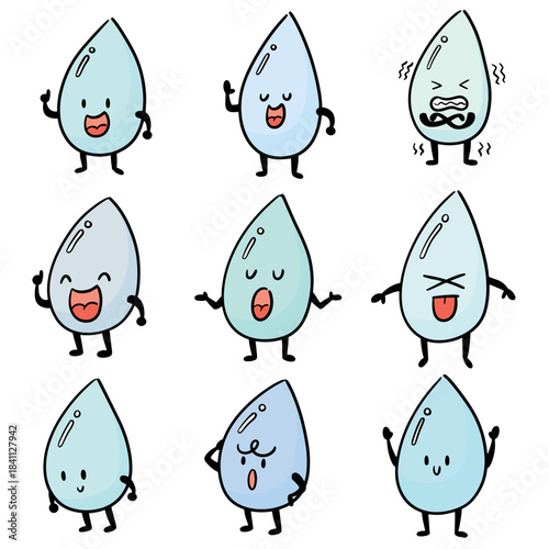 vector set of water drop