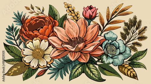 Very beautiful vintage botanical collection featuring detailed flowers and branches with refined linework, perfect for wedding invitations, elegant stationery, decorative prints, and timeless floral 