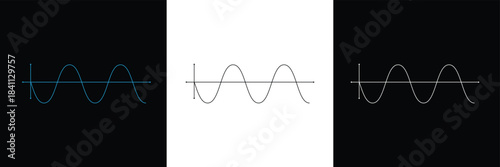 Sine wave vector illustration. Simple line drawing of sine wave. Sinusoidal wave diagram .Vector Illustration .EPS 10 .