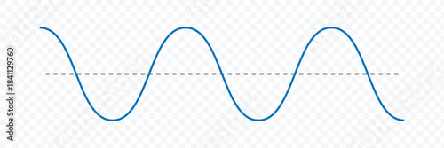 Sine wave vector illustration. Simple line drawing of sine wave. Sinusoidal wave diagram .Vector Illustration .EPS 10 .