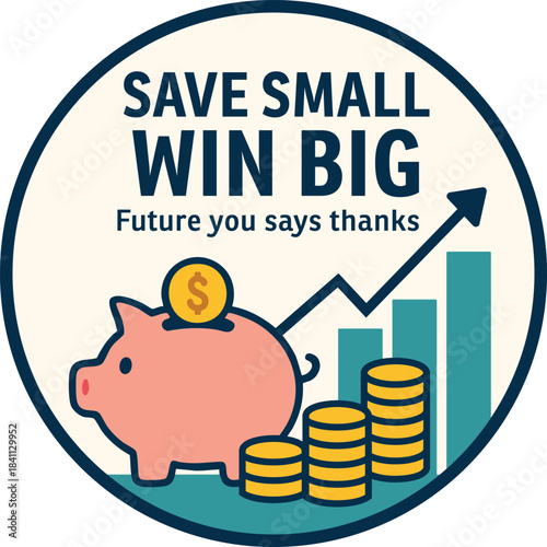 Save small win big finance planner poster