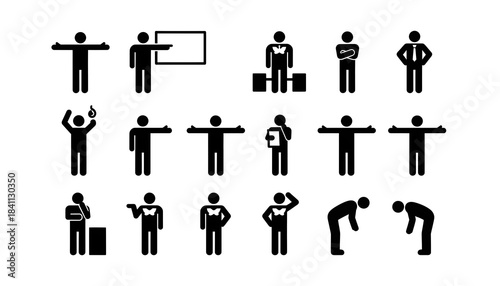 business people icon set