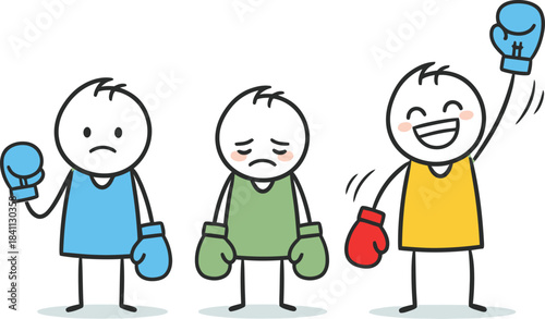 Playful doodle children with colorful balloons and simple shapes evoking joy and friendship in a whimsical hand drawn style