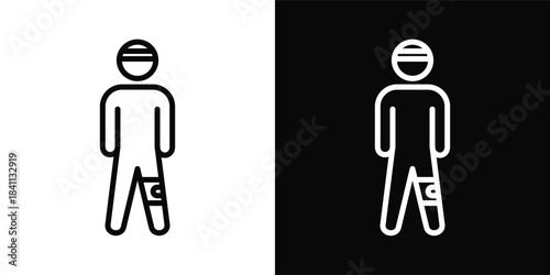 Injury Icon White And Black Background Style