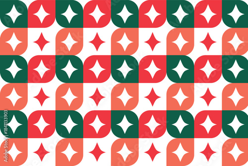 Christmas pattern ornament. Geometric background for Christmas clothes and wrapping paper. Seamless checkered pattern. Vector illustration.