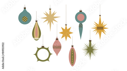Festive Christmas Ornaments: a collection of vintage-inspired Christmas ornaments with minimalist designs, adding a touch of elegance and nostalgia to the holiday season. 