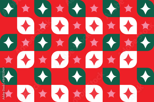 Christmas pattern ornament. Geometric background for Christmas clothes and wrapping paper. Seamless checkered pattern. Vector illustration.