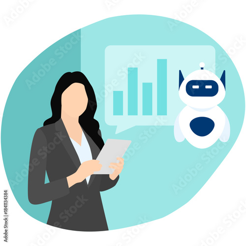 Artificial Intelligent in Business Illustration