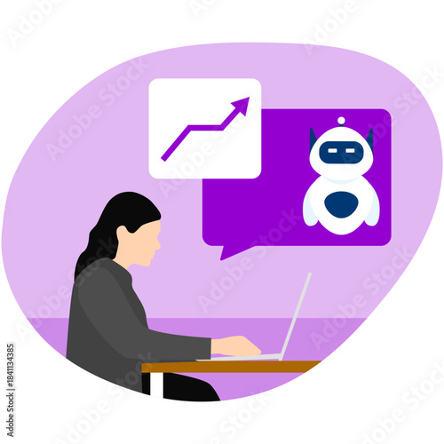 Artificial Intelligent in Business Illustration