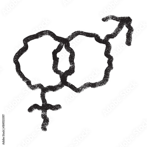 Hand drawn heterosexual gender identity sign Symbol used to represent sex and gender