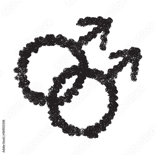 Hand drawn homosexual identity sign Symbol used to represent sex and gender