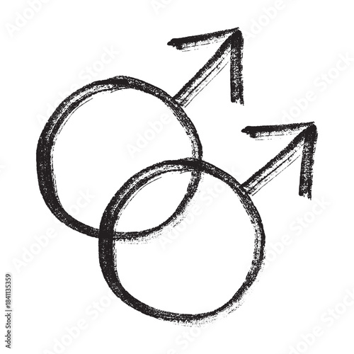 Hand drawn homosexual identity sign Symbol used to represent sex and gender