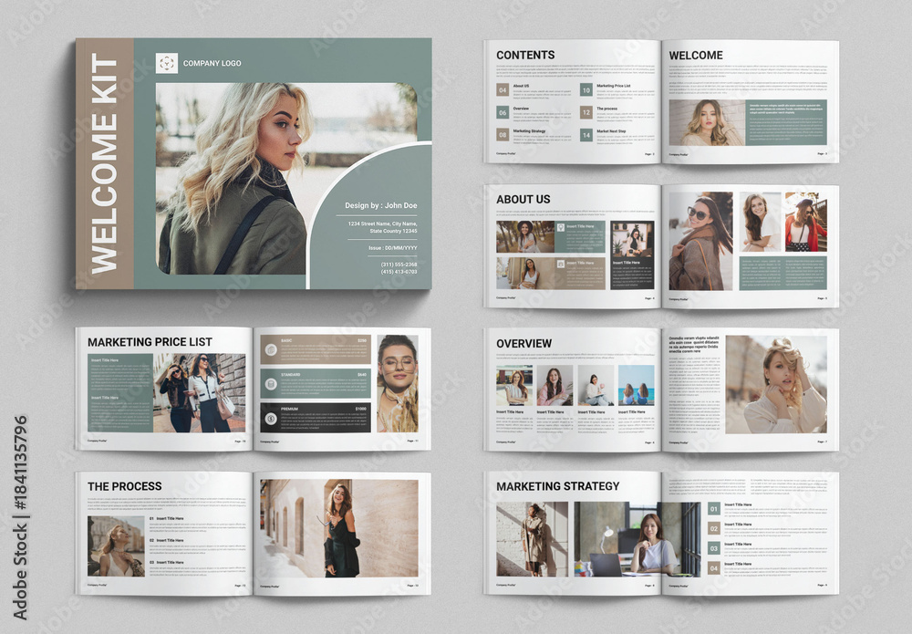 Welcome Kit Template Landscape Stock Template | Adobe Stock