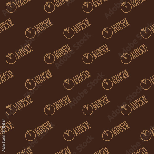 Lunch break seamless pattern isolated on color background