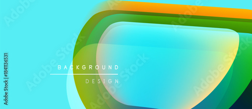 Abstract vibrant design. Turquoise, green, orange hues blend smoothly. Minimalist text reads background design. Modern aesthetic.