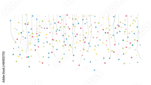 Cascade of Celebratory Color: A dynamic display of vibrant stars, descending gracefully in a cascade, offers a festive and spirited vibe. Ideal for joyous occasions.