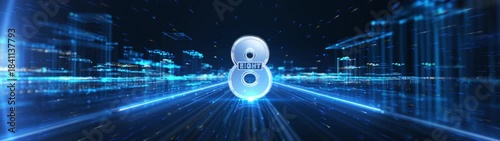 3D digital countdown effect with light shockwave that spreads with the numbers. Countdown from 10 to 1 is accompanied by dazzling halo and flowing light. Perfect for opening video and logo display. 4K