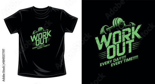 Gym fitness graphic vector art t-shirt design print template