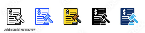 Tax Law Icon Collection With Multiple Styles