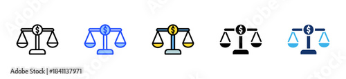 Justice Finance Icon Collection With Multiple Styles