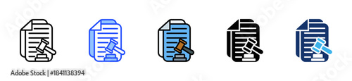 Legal Documents Icon Collection With Multiple Styles