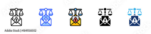 Legal Fine Icon Collection With Multiple Styles