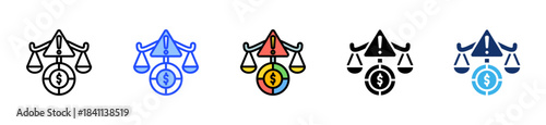 Budget Violation Icon Collection With Multiple Styles