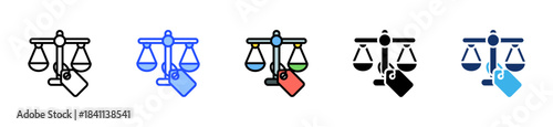 Pricing Law Icon Collection With Multiple Styles