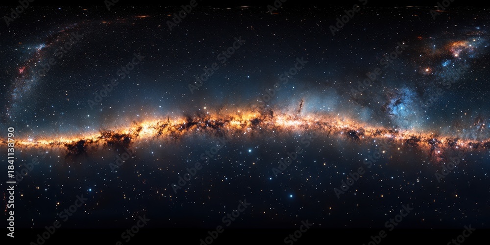 Fototapeta premium Captivating cosmic panorama showcasing a dazzling.