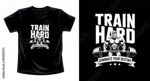 Gym fitness graphic vector art t-shirt design print template