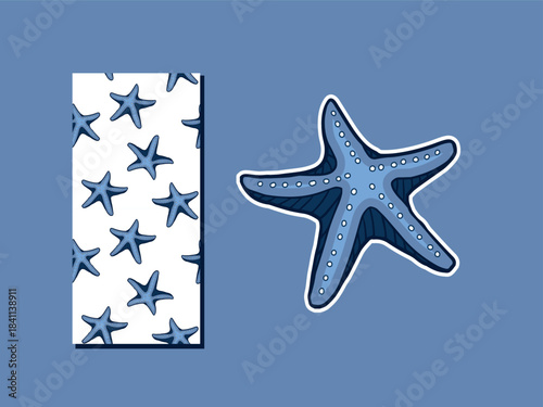 star fish pattern cartoon illustrations