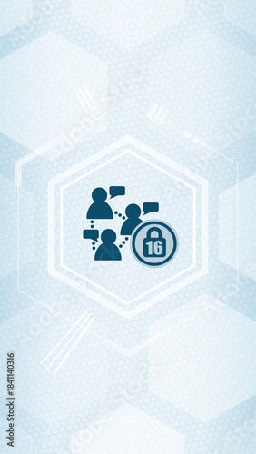 Vector social network ban for 16 years old users icon