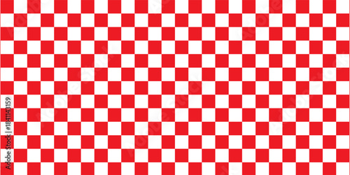 Red and white checkered seamless background. Red and white graphic resources, checkered pattern vector illustration. Red and white combination checkered pattern design. Eps10