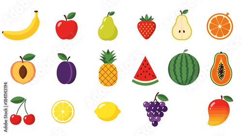 Vibrant Assortment of Fresh Fruits - A Delicious and Healthy Collection for Various Uses