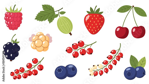 Delicious Assortment of Fresh Berries - Strawberries, Blueberries, Raspberries, and More